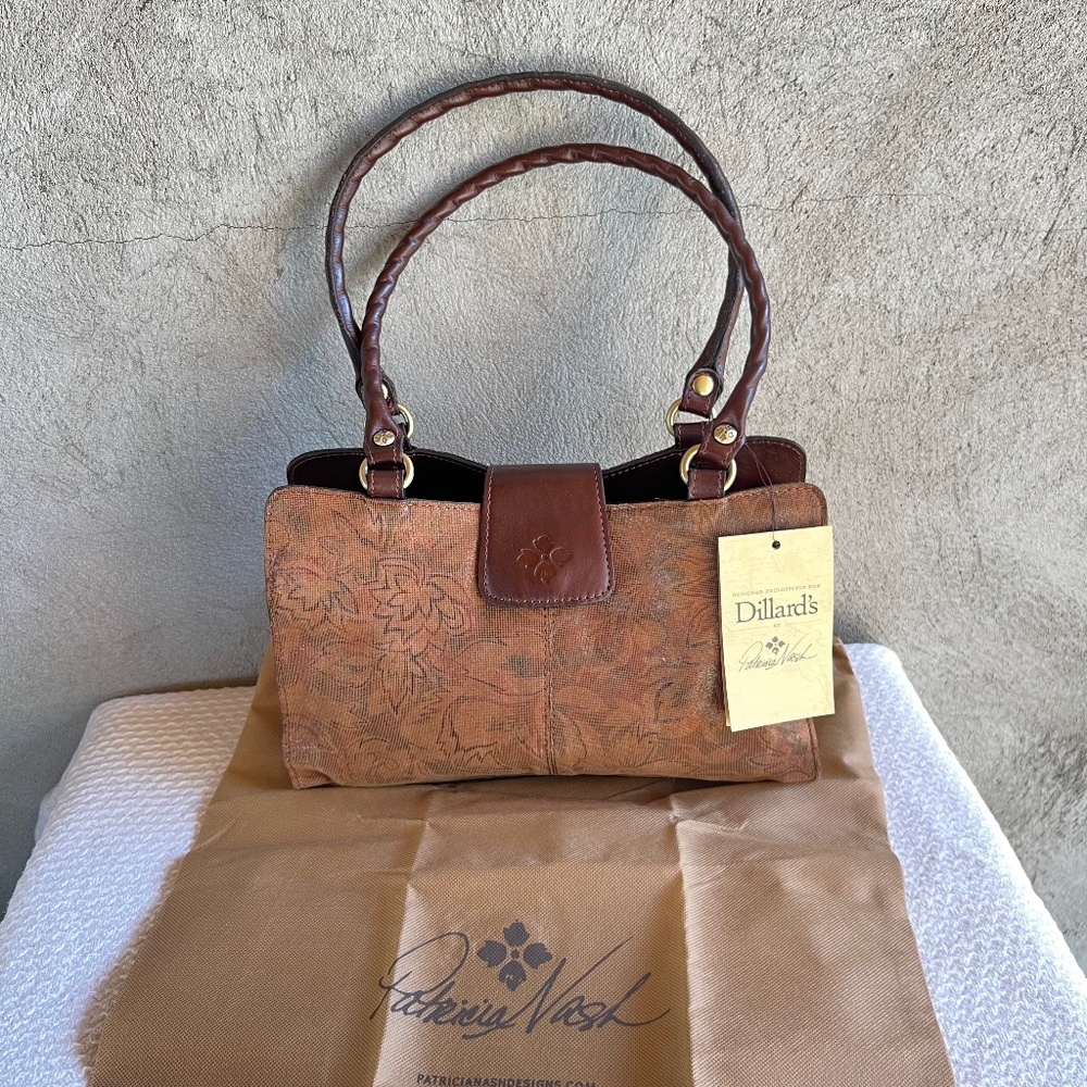 Patricia Nash Women's Napa Etched Floral Collection Rienzo Satchel Bag BNWT